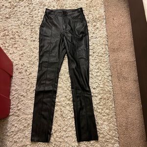 H&M Faux Leather Pants with slit ✨ never worn, super cute and great quality!